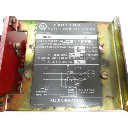 Allen Bradley MOTOR WINDING 230/460V-AC ELECTRIC HEATER 1410-E01